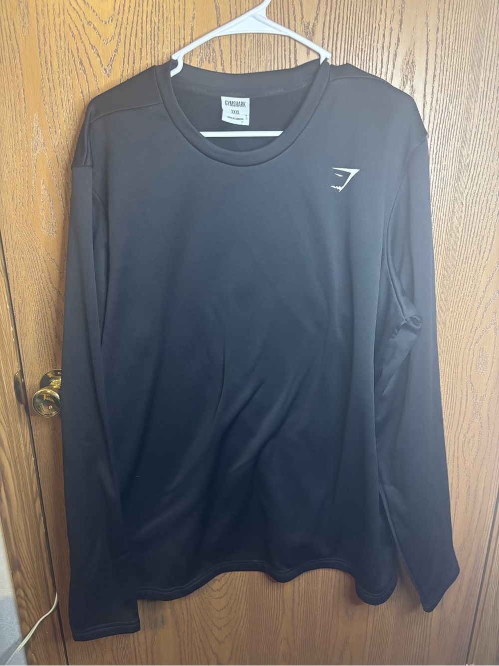 Gymshark Long Sleeve Shirt Mens XXL Black Vented Crew Neck